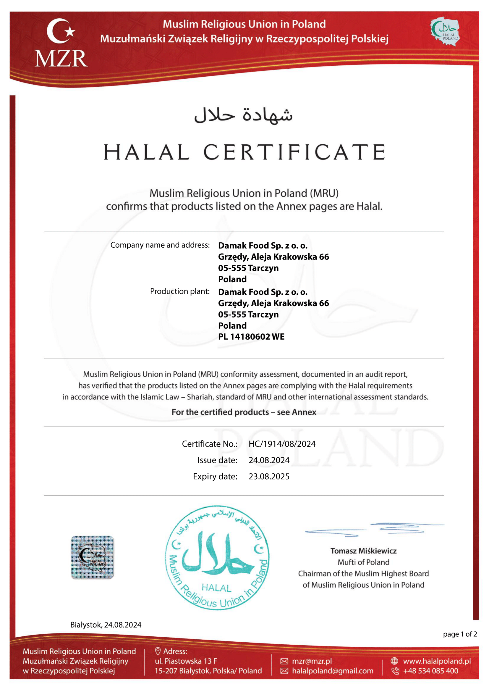 HACCP Sertifikası